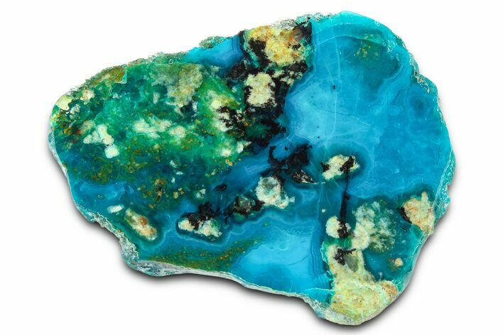 Polished Chrysocolla Section - Bagdad Mine, Arizona #378876